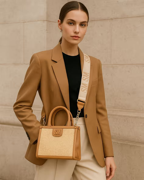 STEVE MADDEN Women Bniko Satchel Bag with Adjustable Strap