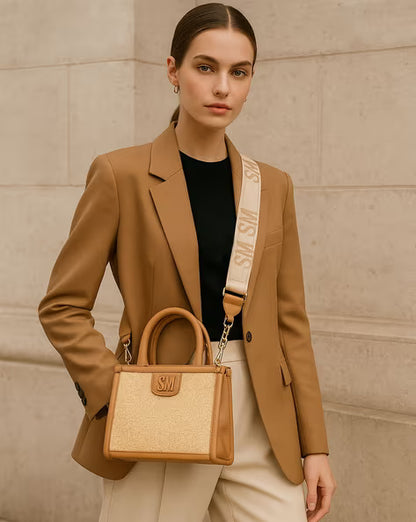 STEVE MADDEN Women Bniko Satchel Bag with Adjustable Strap