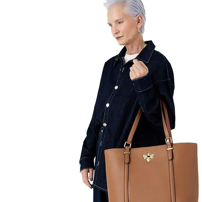 Accessorize London women's Tan Britney Bee Tote
